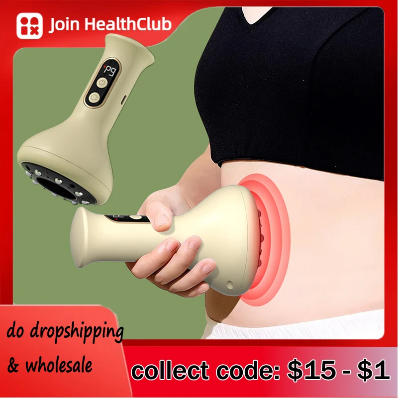 

Electric Cupping Machine Guasha Scraping Massage Abdominal Body Massager Vacuum Cans Cup Heating Fat Burner