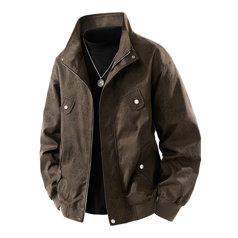 Herrenjacke Mäntel Oversize Herbst 6XL 7XL 8XL Plus Size Bedruckt Warm 2026 Lose Oberbekleidung Marken-Taschen Reißverschluss Bequeme Softshell-Jacke – Detail 16