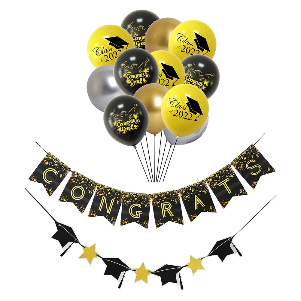 

1 Set Graduation Theme Balloons For Party Decoration 2022 Scene Layout Prop Balloon Decor Graduation Season Party Supplies Latex