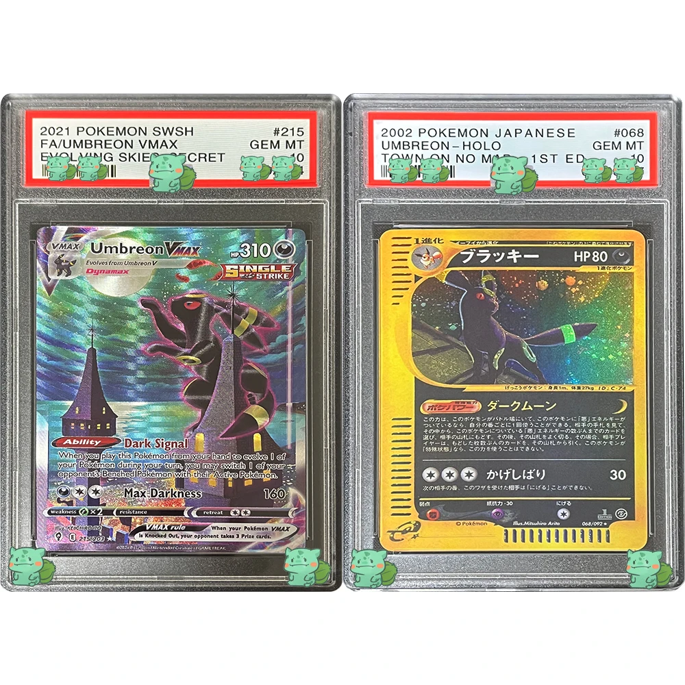 Seria E-Card PTCG Graded Collection Card 2002 JAPANESE UMBREON-HOLO TOWN ON NO MAP-1ST ED.GEM MT10 Card Flash Holographic Label