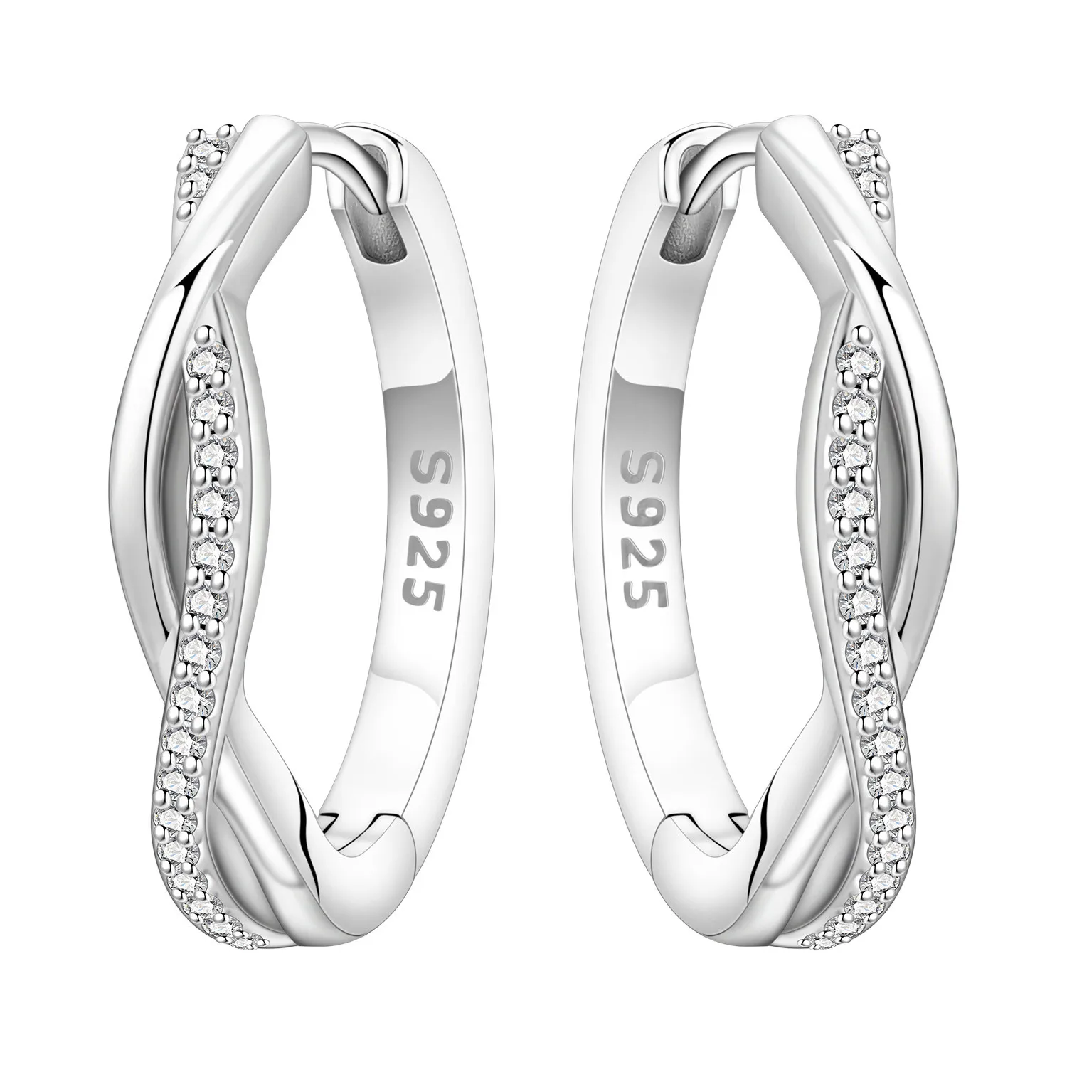 CYCUFF S925 Sterling Silver Woven Twisted Earrings Hoop Earrings Women Jewelry Original Trendy Anniversary Gifts