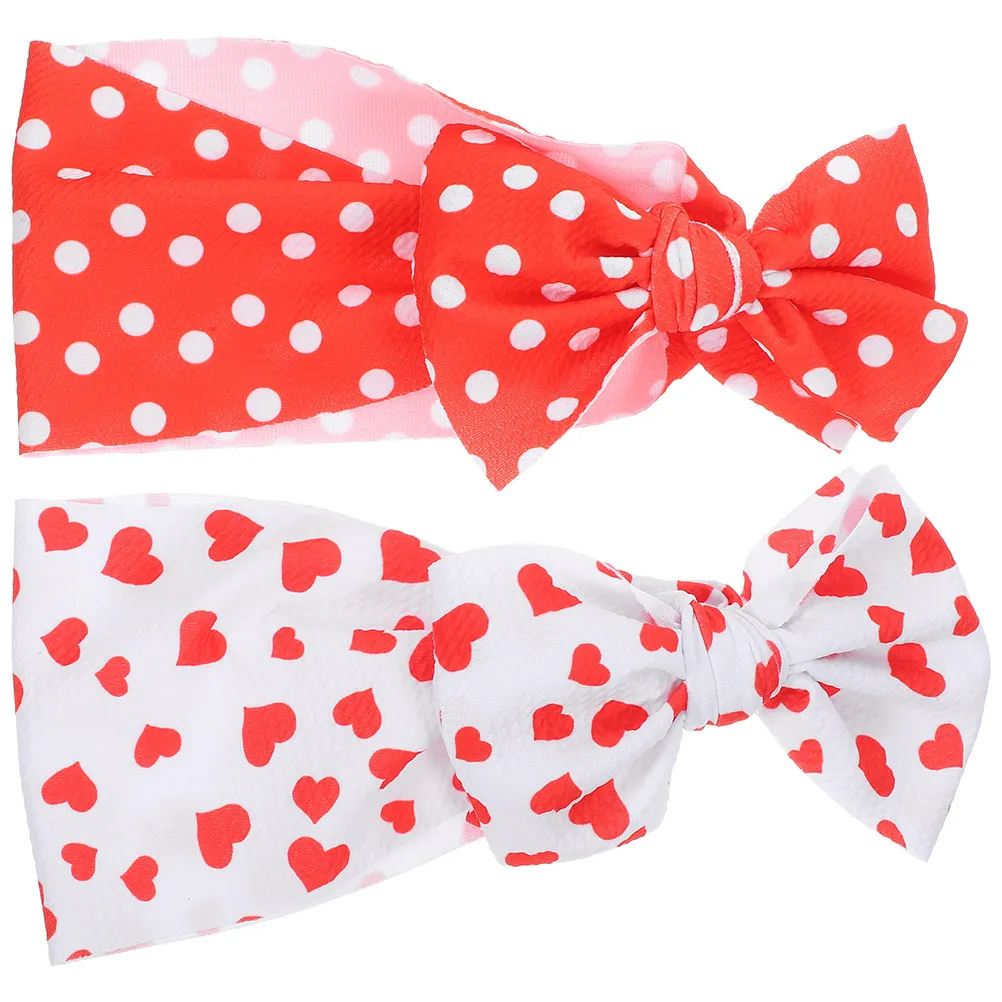 

2Pcs Baby Hairbands Adorable Bowknot Headbands Soft Elastic Comfortable for Newborn Girls Photo Props Festival Christmas Shower