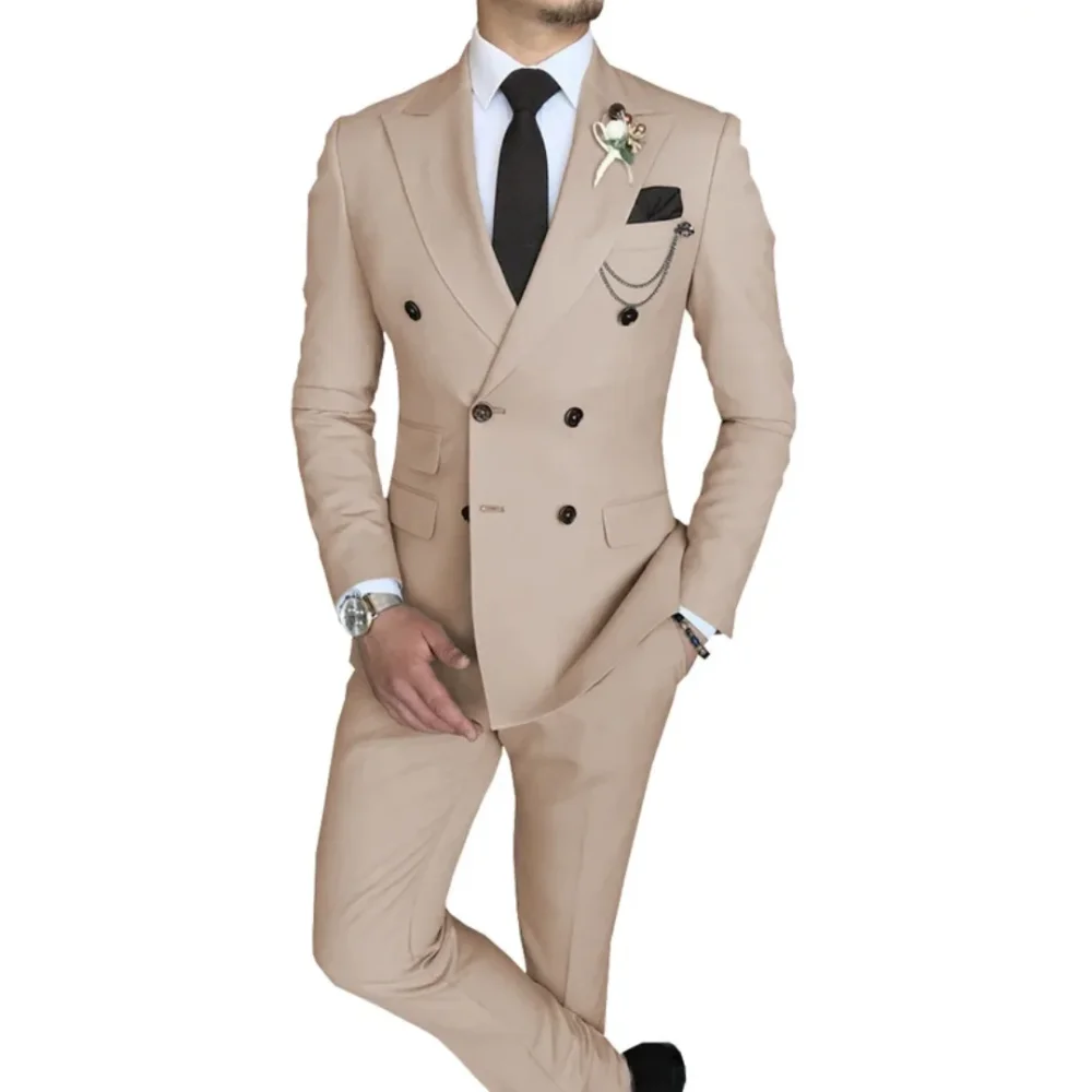 

New Formal Men Suit Set Daily Casual Party Classic Blazer Pants 2 Pieces Tailor-made Fashion Breasted Costumes