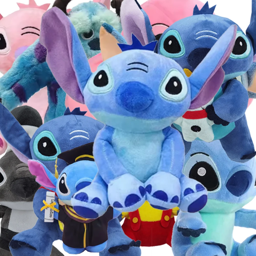 

DISNEY Lilo & Stitch Plush Toys Pink Lilo Blue Stitch Stuffed Plush Dolls Pendant Toys Models Cute Boy Girl Birthday Gift