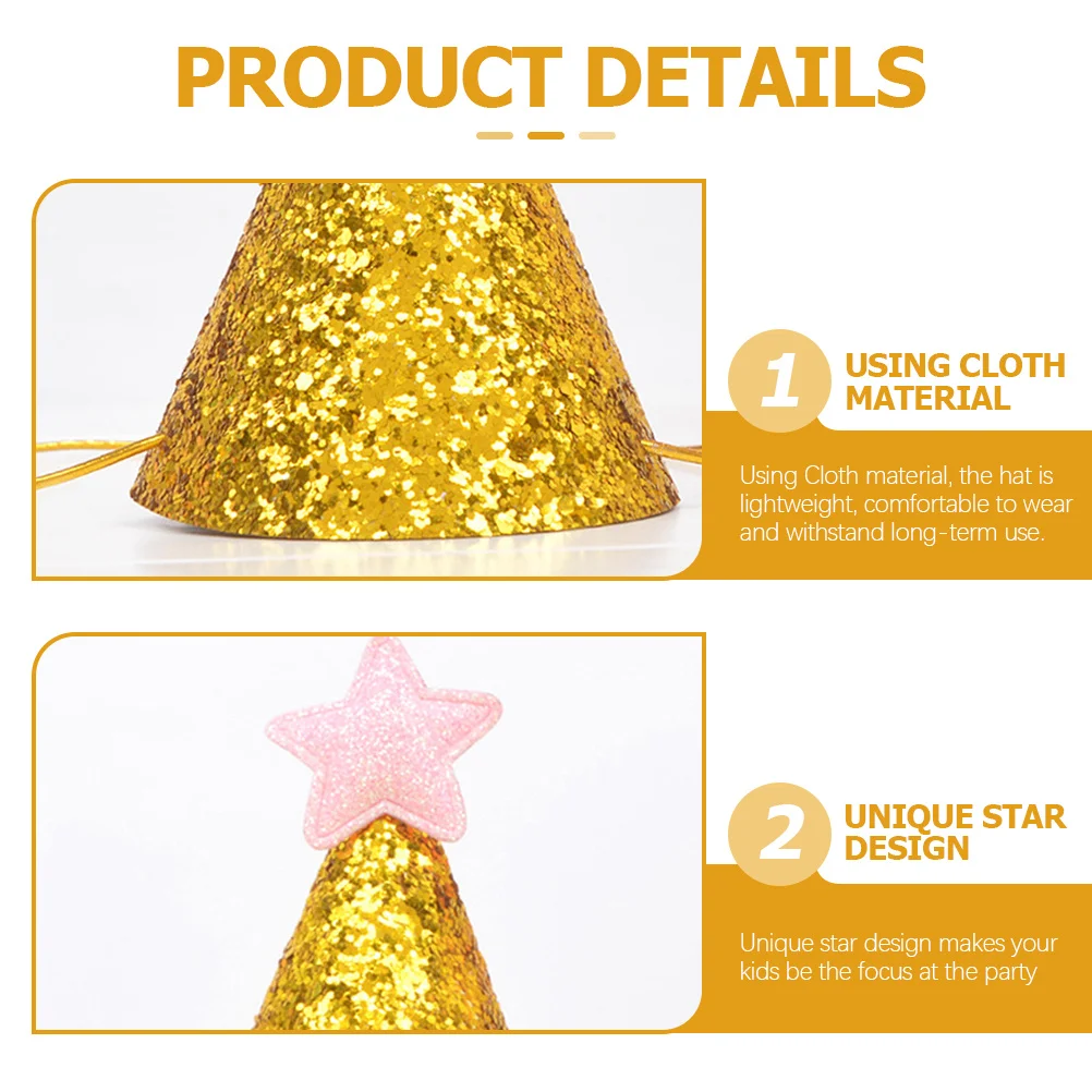 

12Pcs Kids Birthday Hats Star Design Lightweight Comfortable Party Headwear Children Celebration Birthday Party Supplies