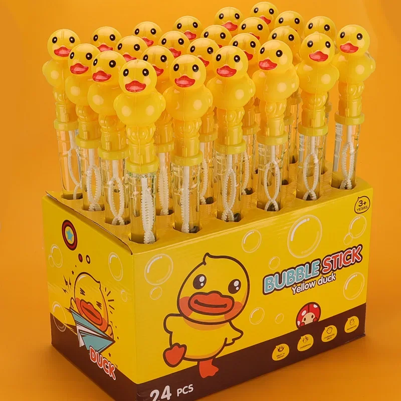 Máquina de varita de burbujas de pato amarillo, juguete para niños, artículos de año, puesto de calle, juguete líquido de burbujas iluminado de China continental