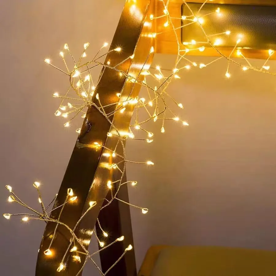Room Decor Twinkle Star USB Fairy String Lights 3M 100LED 6M 200 LED Waterproof Sliver Wire Lights with 8 Lighting Modes Remote