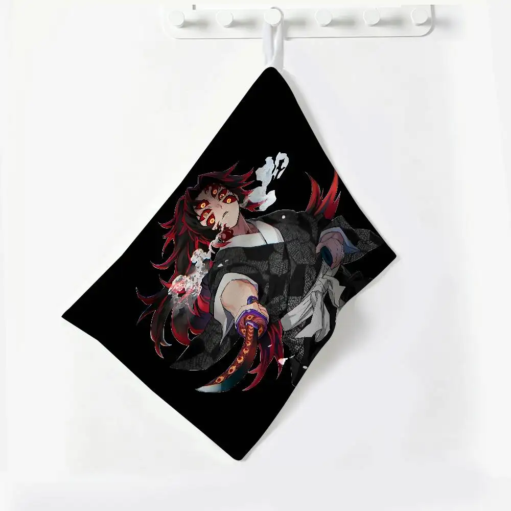 Anime Kokushibo Game Hanging Polyester Cotton Towel, Reusable Hand Wiping Cloth, Wear Resistant for Home Kitchen Sink 2