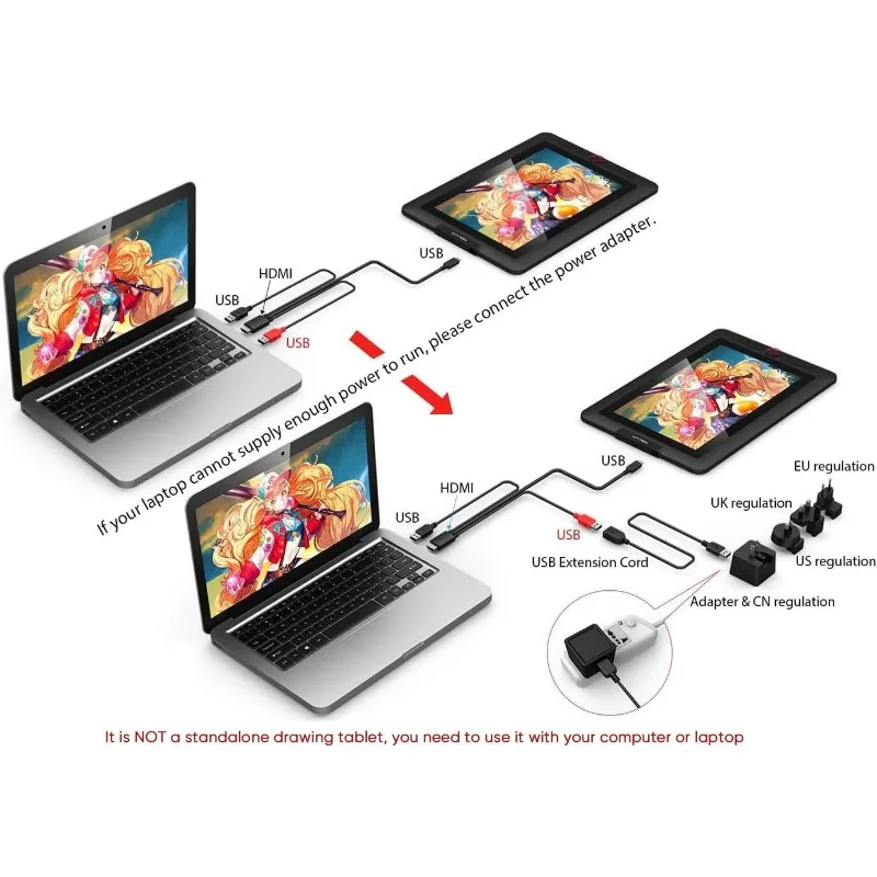 Drawing Tablet with Screen Full-Laminated Stand and 8 Shortcut Keys (8192 Levels Pen Pressure, 123% sRGB)，home.