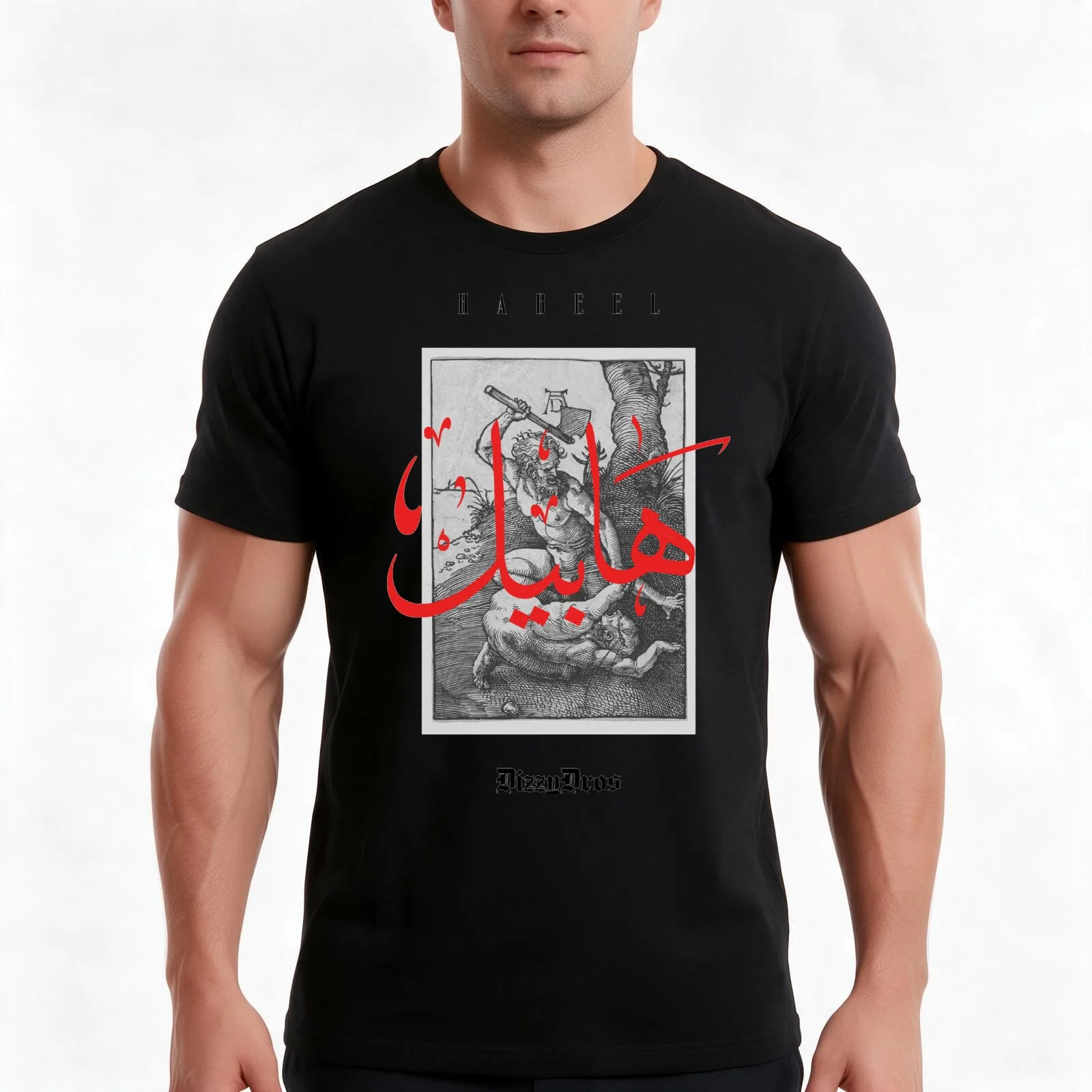 Dizzy dros - HABEEL T-Shirt Summer Casual Cotton Tee Oversized Streetwear Tops Vintage Graphic Print Loose Fit Short Sleeve