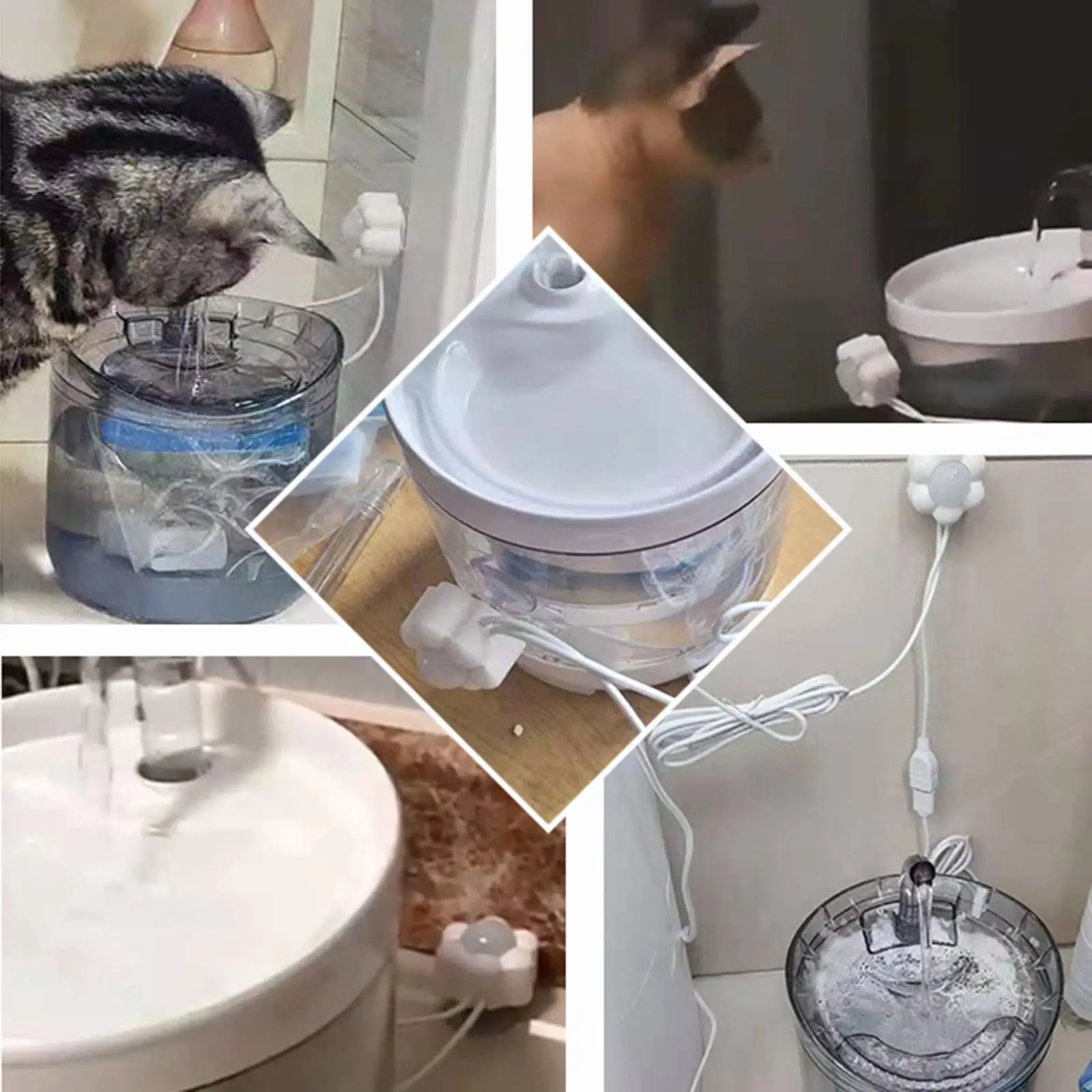 Dispensador de agua para gatos, interruptor inteligente con Sensor de movimiento para fuente de agua de mascotas, USB, Universal, 180 °, 9,8 pies,