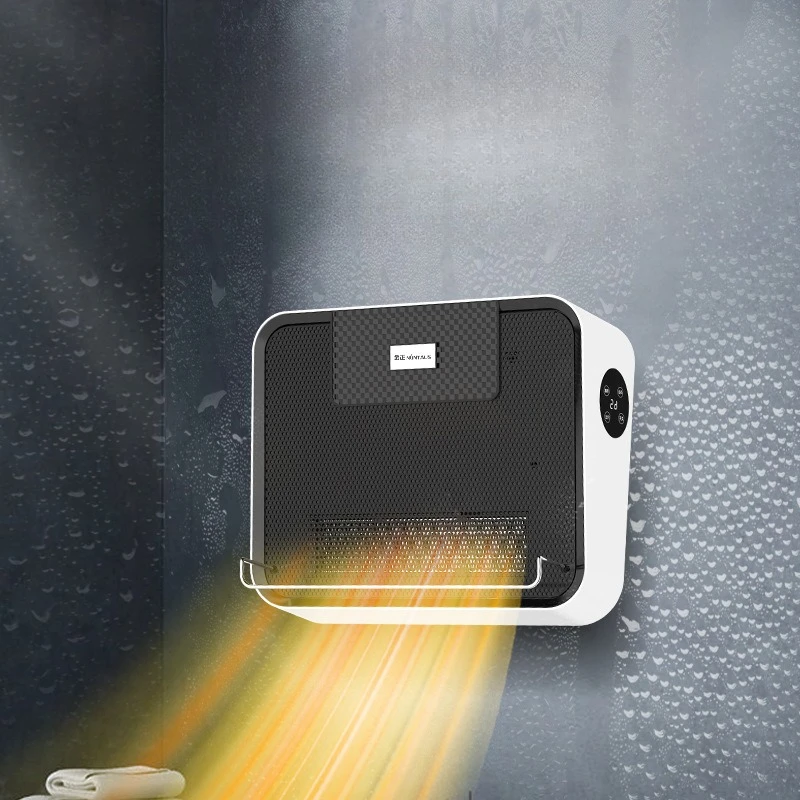 

Bathroom Wall-Mounted Heater, Desktop Dual-Use Mini Warm Air Blower with Remote Control, Timer Setting, Clothes Drying Function