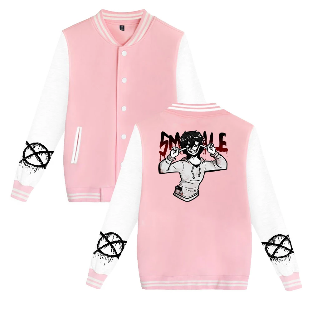 Creepy pasta Print Autumn Winter Holiday Preppy Unisex Youthful vitality Clothes Chic Style Baseball Uniform