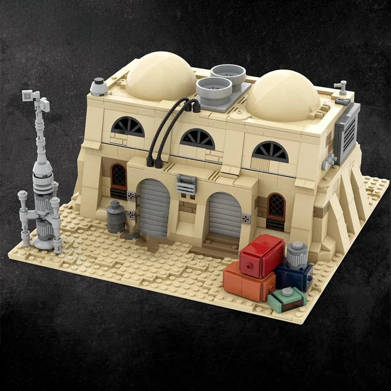 Moc Star Movie MOC hypothécaire ooine Mos vor ley Desert City, Base Milittu Architecture importer nights, DlY SW House Bricks Toys, peuvGift