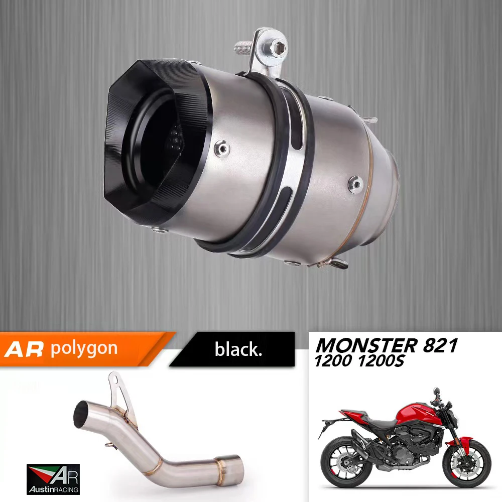 Rafesno Motorcycle exhaust pipe for Ducati 821 1200 1200S modified AR exhaust pipe carbon fiber tail exhaust