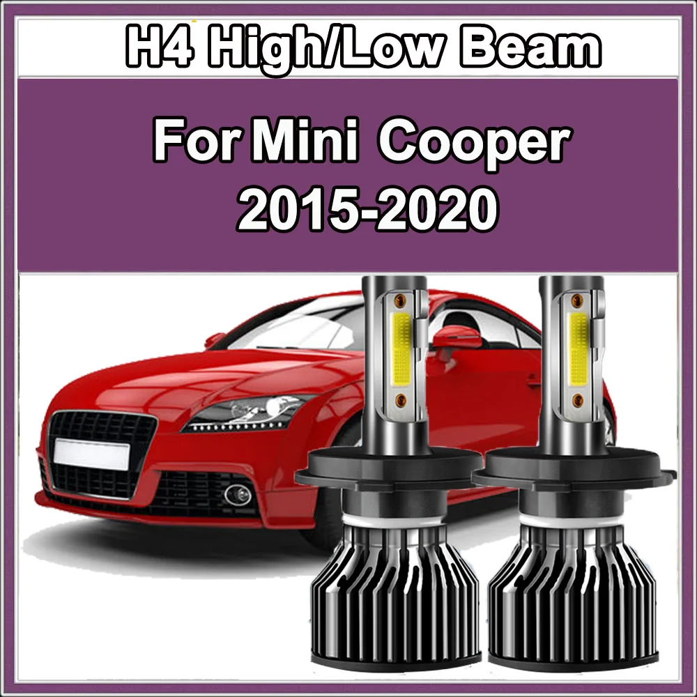 

High/Low beam H4 LED Headlight 60W 6500K White Fog Lights COB Led Bulbs DC12V Car Front Light For Mini Cooper 2015-2020