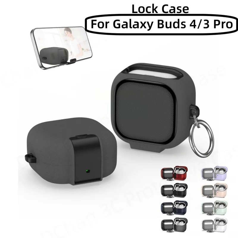 Hard Lock Case For Samsung Galaxy Buds 4 3 Pro/Buds3 FE With Keychain Lanyard Wireless Charging Case For Buds 3 Pro FE Buds4 Pro