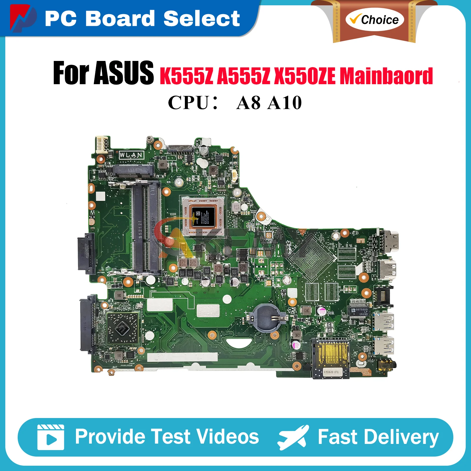 

X550ZA Материнская плата для ноутбука ASUS VivoBook A555Z K555Z X550ZE X550Z K550ZE A550ZE F550ZE VM590Z Материнская плата с процессором A8 A10 stk