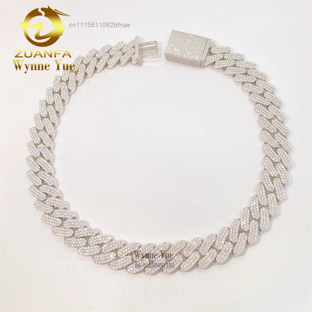 23mm 600g Thick Heavy Miami GRA Certificate Pass Diamond Tester VVS Moissanite Cuban Chain，