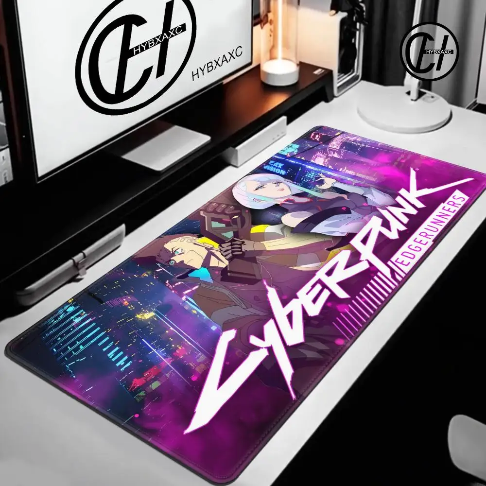 C-Cyberpunk Anime E-Edgerunners Mousepad Large Gaming Compute Gamer PC Keyboard Mouse Mat