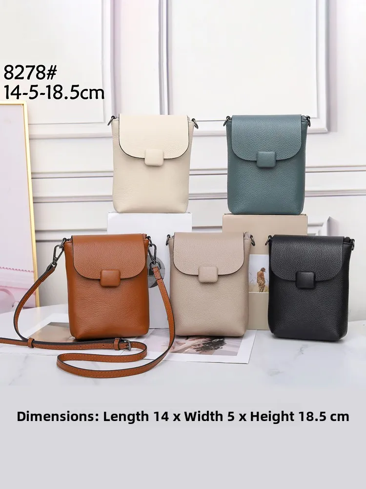 

Кожаная женская сумка через плечо из натуральной кожи, повседневная модная сумка на одно плечо для мобильного телефона, универсальная квадратная сумка