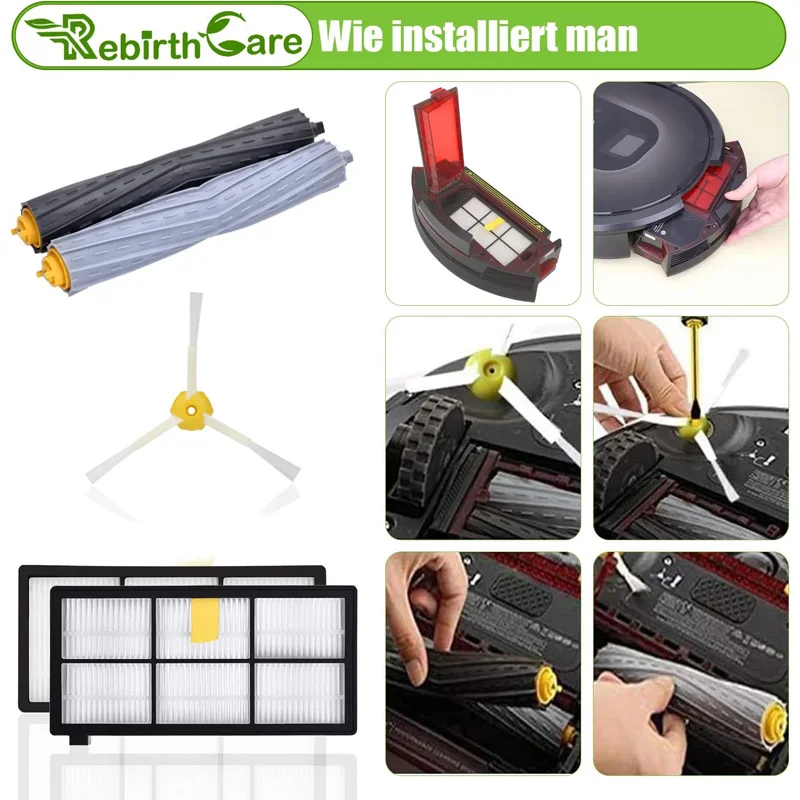 Substituição da escova do extrator de detritos, Aspirador robótico, iRobot Roomba 800 série 900, 805, 864, 871, 891, 960, 961, 964, 980