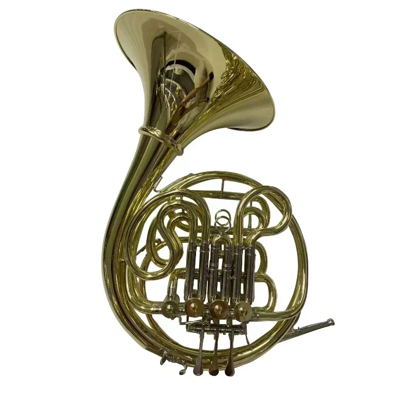Hot SalesChinese Directly Selling Factory Yellow Brass Famous Reference Double 4 Key Gold Lacquer French Horn