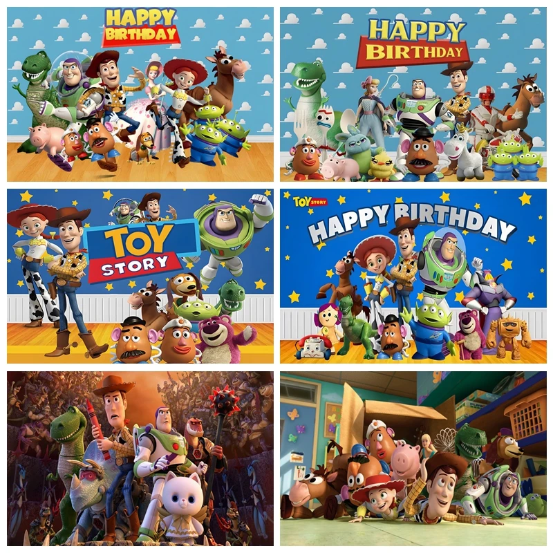 

Toy Story Photography Backdrops for Kids Baby Birthday Party Decor Background for Kids Photo Studio Portrait Photographic Props