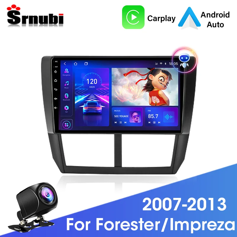 

Srnubi 2din Car Radio for Subaru Forester 3 SH Impreza 200 2007 - 2013 Multimedia Player 2 Din Android 12 Carplay Stereo GPS DVD