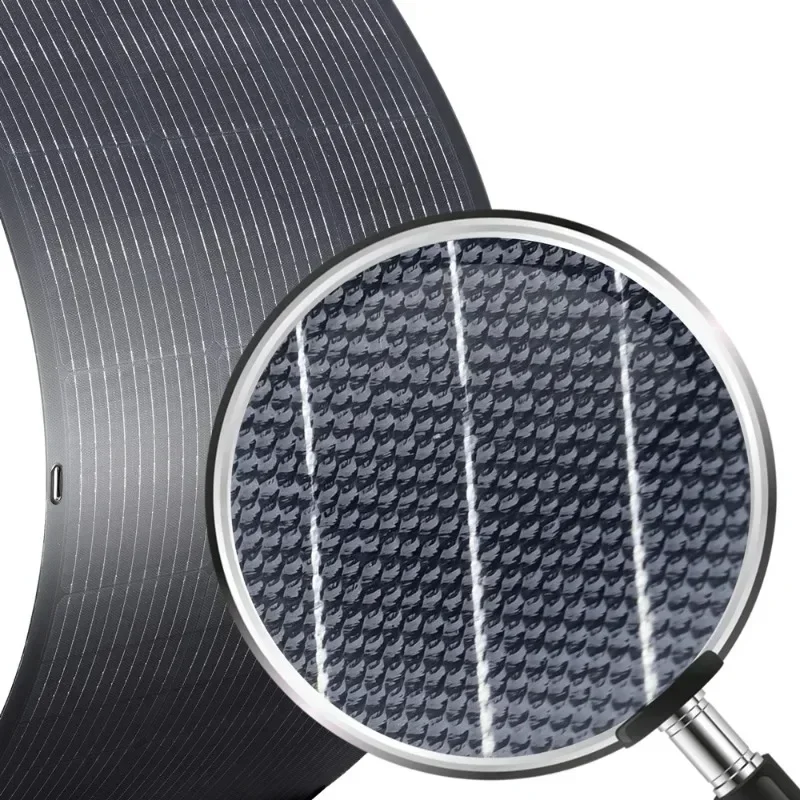 100W / 200W Flexible Solarpanel Portable Mobile Solar Charger Solar Cell Photovoltaic Black with IP68 for Balcony Camp