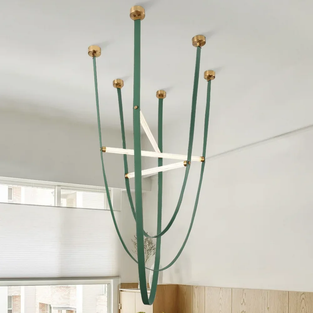 

Postmodern Italian style belt style pendant lamp villa living room hotel lobby decorative lighting fixtures YX963TB