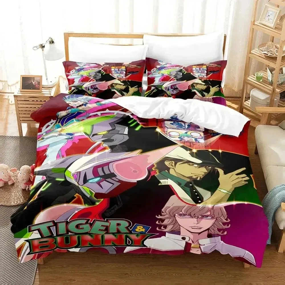 

Anime Tiger & Bunny Bedding Set Duvet Cover Bed Set Quilt Cover Pillowcase Comforter king Queen Size Boys Adult Bedding Set