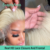 Real HD Lace Blonde 613 13x4 Human Hair Lace Frontal 13x6 HD Lace Frontal 4x4 5x5 HD Lace Closure Baby Hair Brazilian Remy Hair