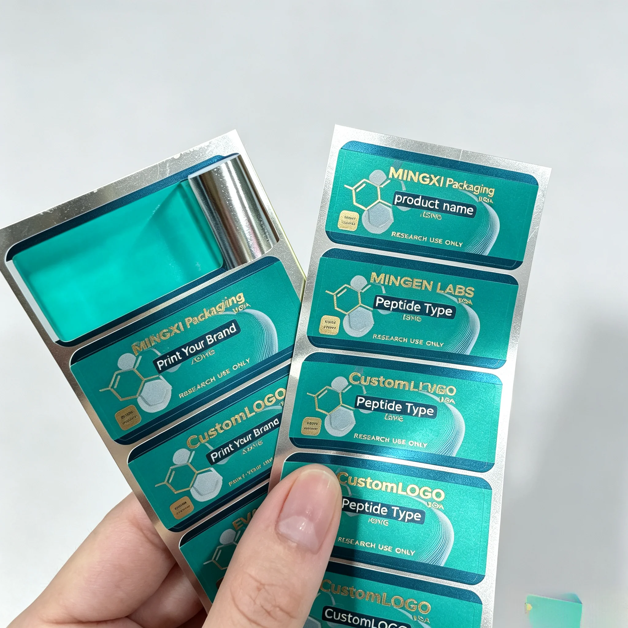 Precision‑Printed Waterproof High Temp Resistant Bottle Labels Self‑Adhesive Stickers for Peptide Injectable Health Vials