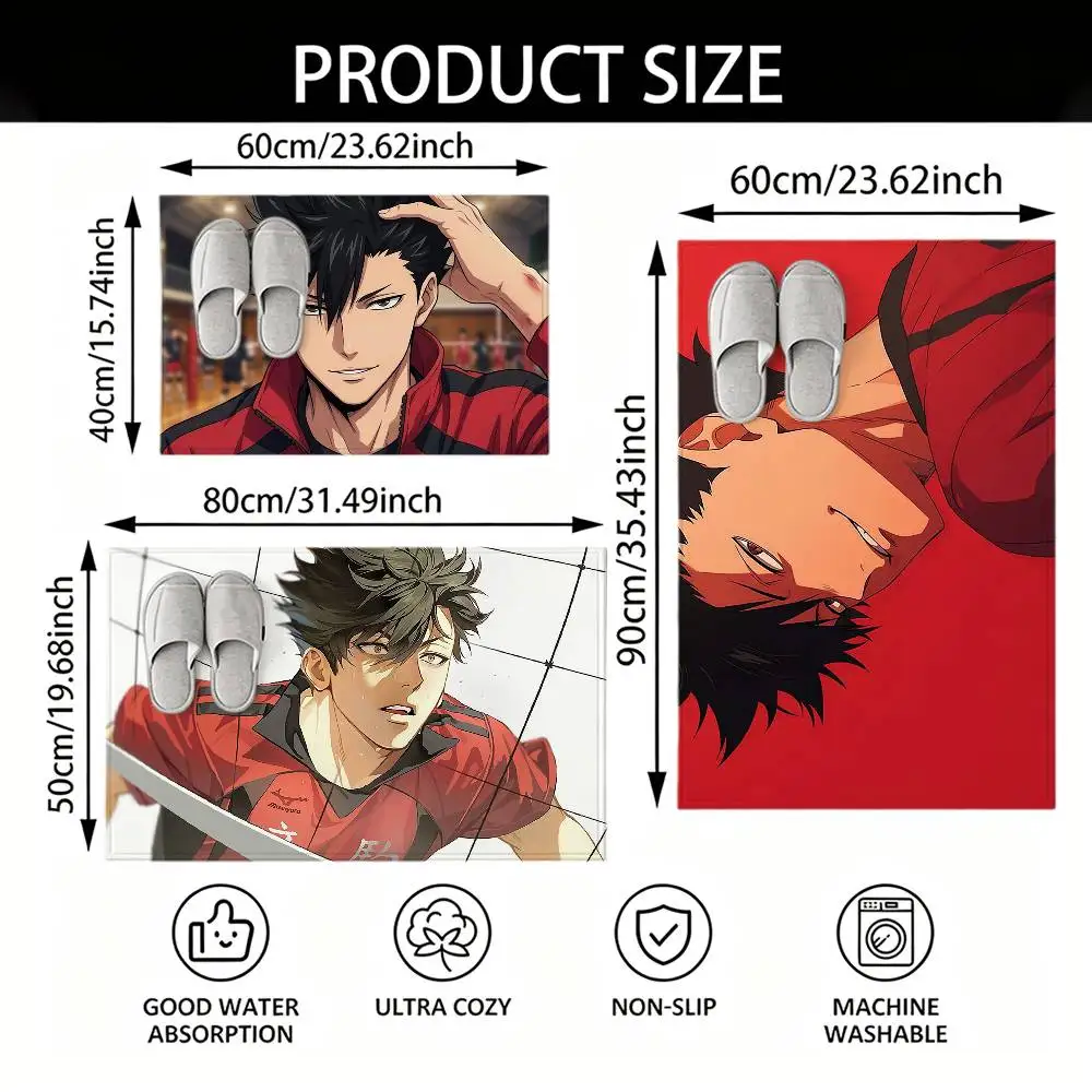 T-Tetsuro K-Kuroo Floor Mat Soft Non Slip for Entry Door Bathroom Indoor Home Decorative Carpet