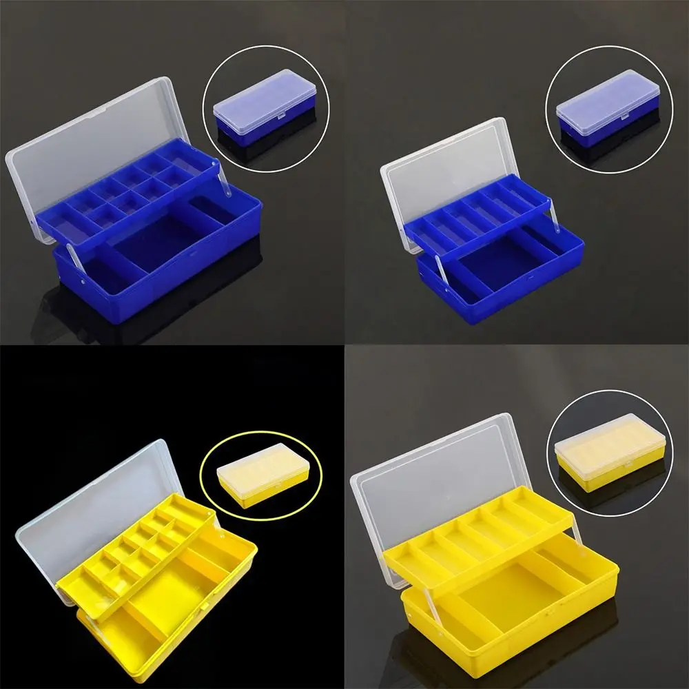 11 Compartments Fishing Tackle Box Double-deck Design Storage Compartments Double-deck Storage Case Tool Box Design