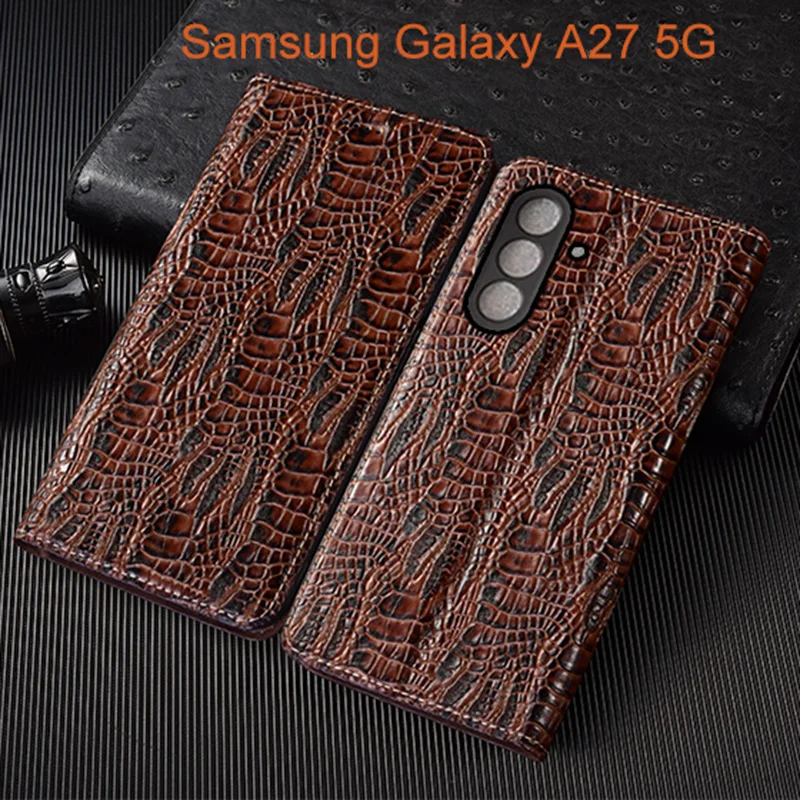 

Dragon Claw Genuine Leather Flip Case For Samsung Galaxy A27 Phone Cover Card Cases Scratch Proof