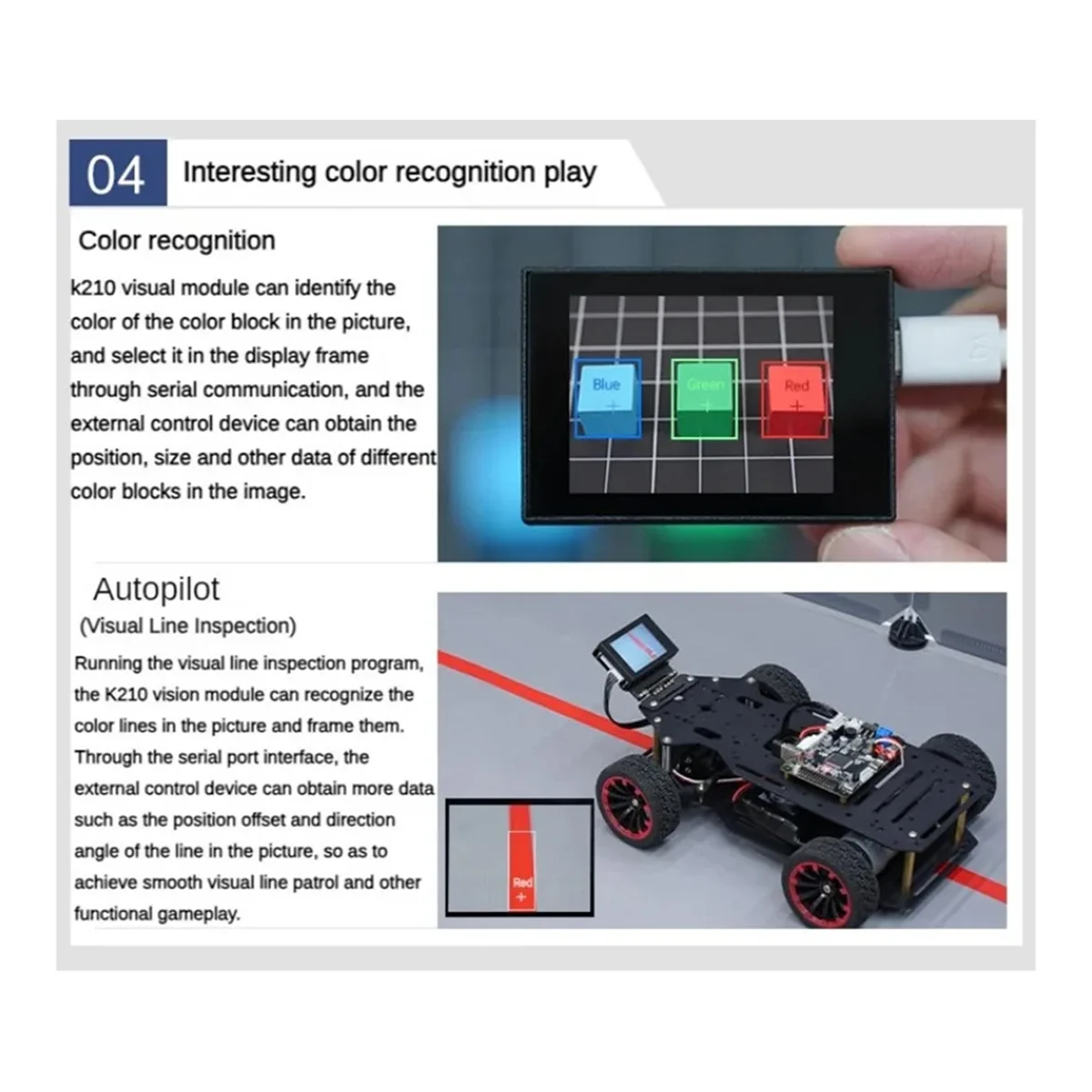 K210 Módulo Visual WonderMV Módulo de Reconhecimento de Visão Câmera Inteligente Placa de Desenvolvimento Python Programável Sensor CanMV B