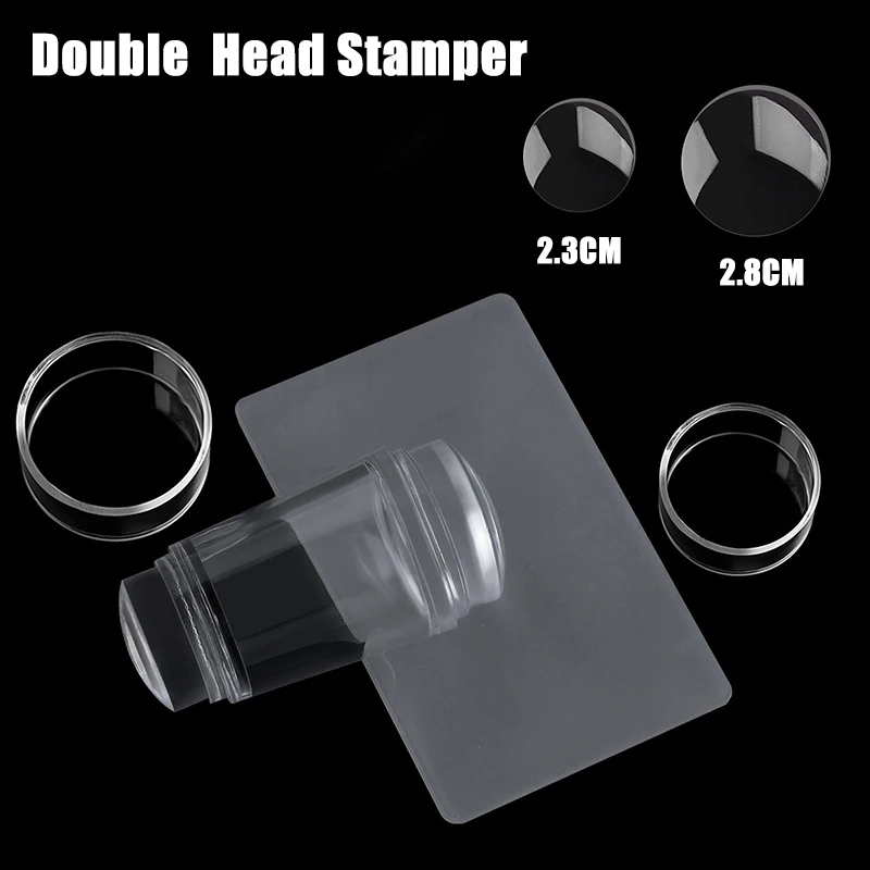 

Transparent Nail Stamper With Scraper 2pcs Jelly Silicone Stamp For French Nails Manicuring Kits Nail Art Stamping Tool Set