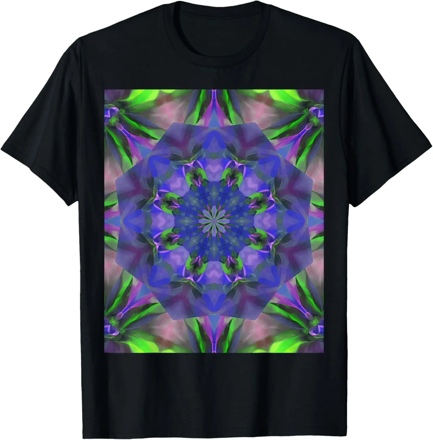 

Multicolored Multi-Layered Radial Pattern 15 - Blue Green T-Shirt