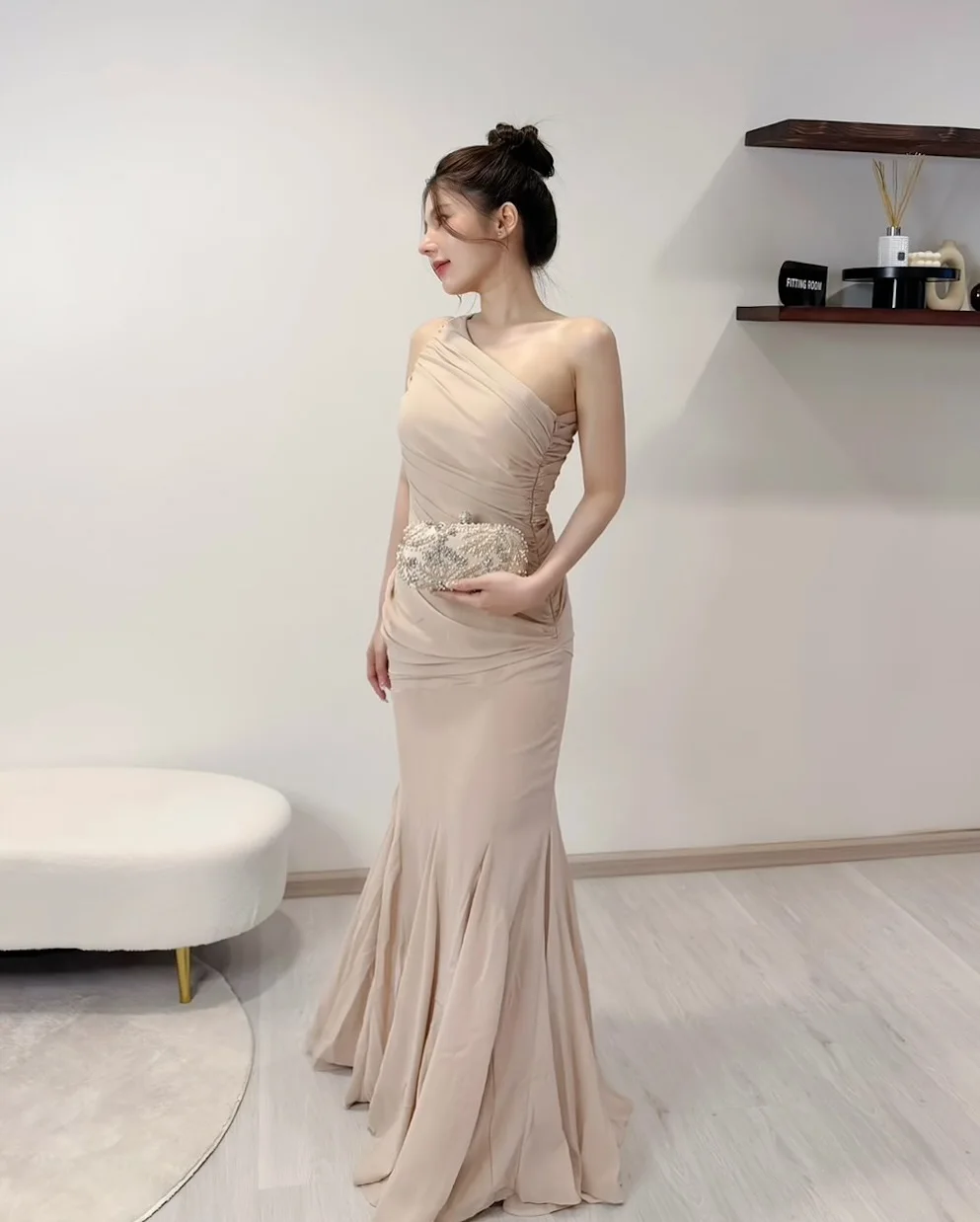 Customized High Quality Strapless Jersey Sleeveless Evening Dresses Elegant Ankle Length Celebrity Gowns Vestido De Noche