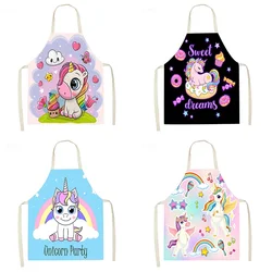 Kitchen Apron Cute Cartoon Unicorn Series apron Children's parent-child  Home Cooking baking  Cleaning