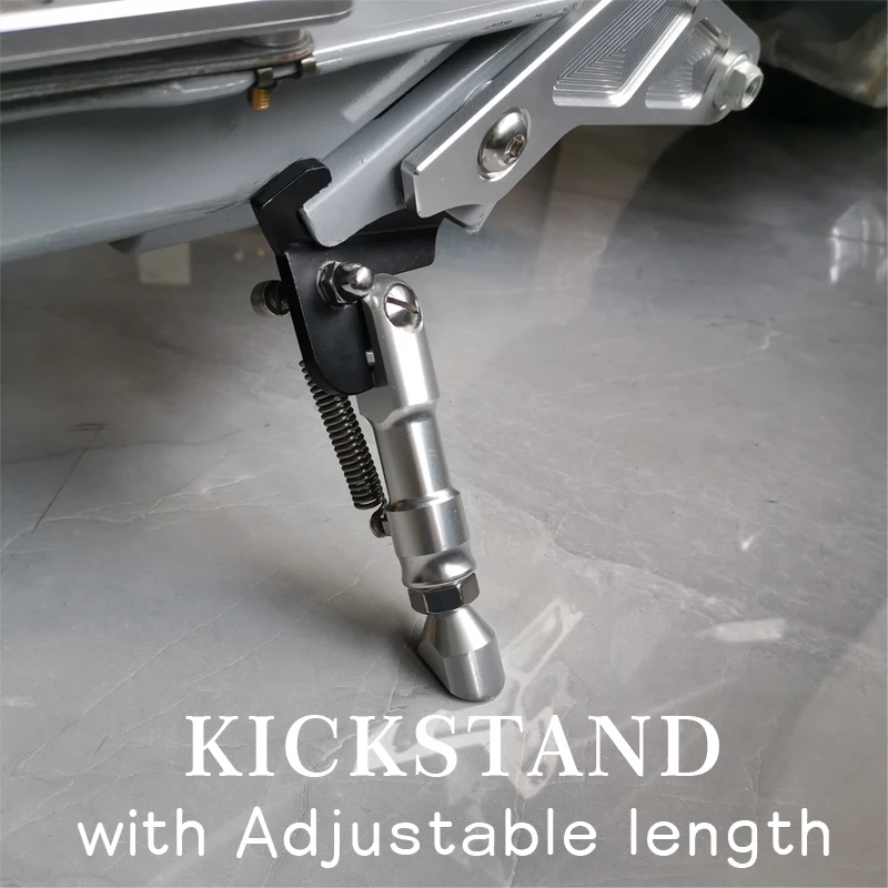 Adjustable Length Side Kickstand Aluminum Billet For Lowered Lowering Height Honda Rcukus Zoomer AF58 GY6 Scooter Parts USDM JDM