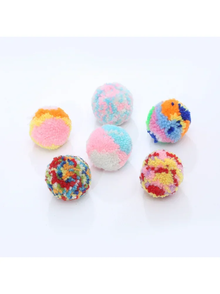 Fluffy Soft Pompom Plush Pom Poms Ball 5cm Pompones Interactive Plush Pet Cats Throwing Toy Cat Supplies Pet Products Cat wand