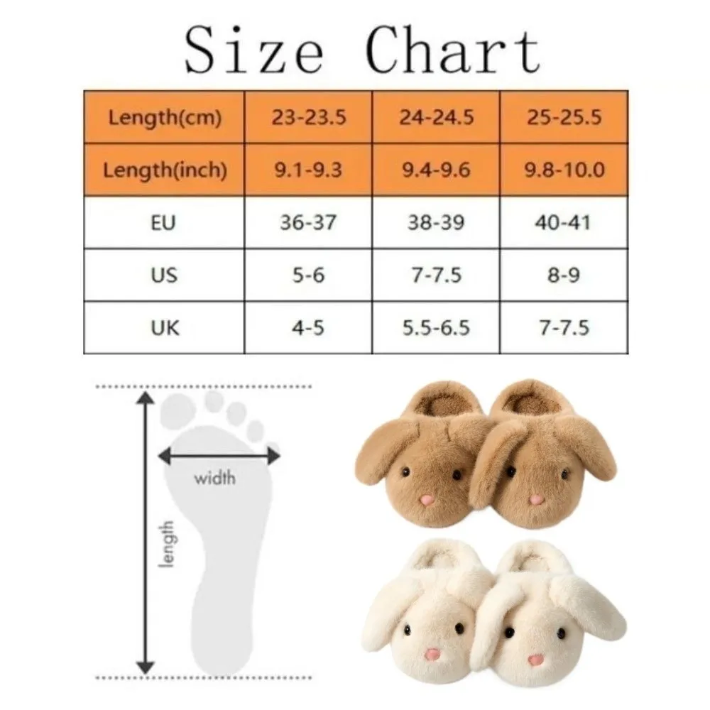 Sandal Cat Paw Bottom Plush Lop Rabbit Slides Cute Soft Bunny Slippers Thick Sole Lovely Winter Slippers Girls view 5