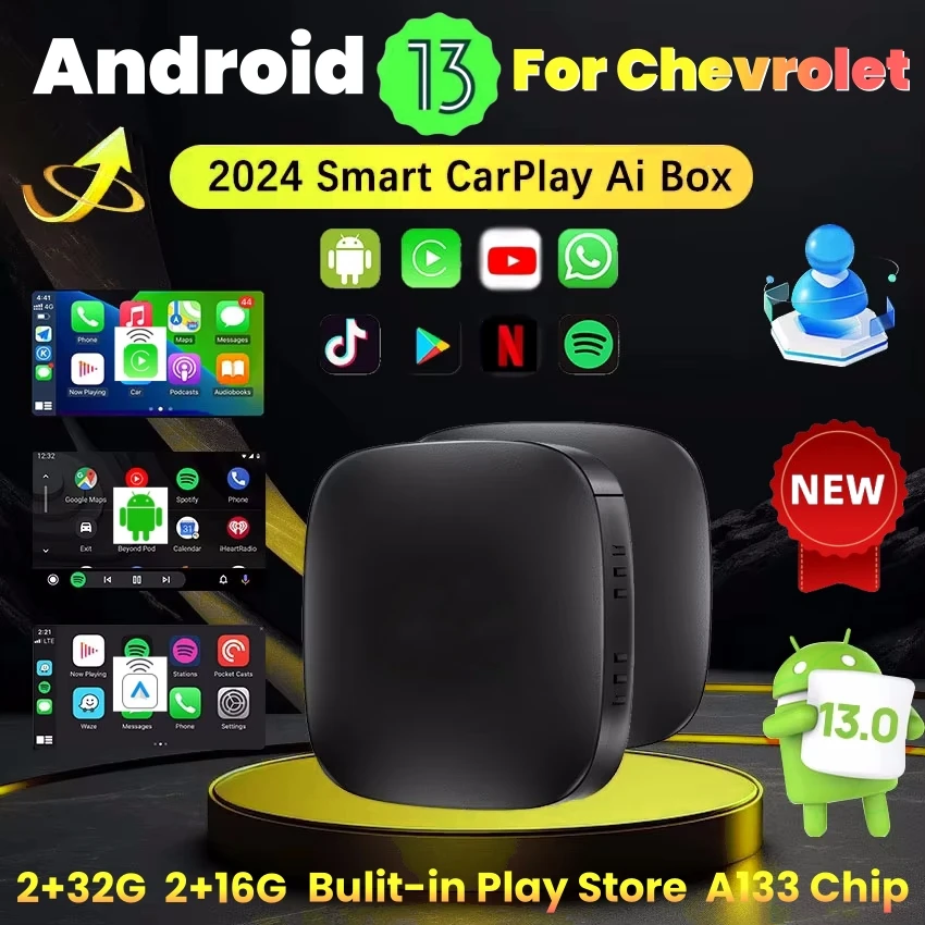 Smart Android 13 Wireless Carplay Android Auto For Netflix Youtube For Chevrolet Onix TRAX TRAVERSE BLAZER EQUINOX Tracker Turbo