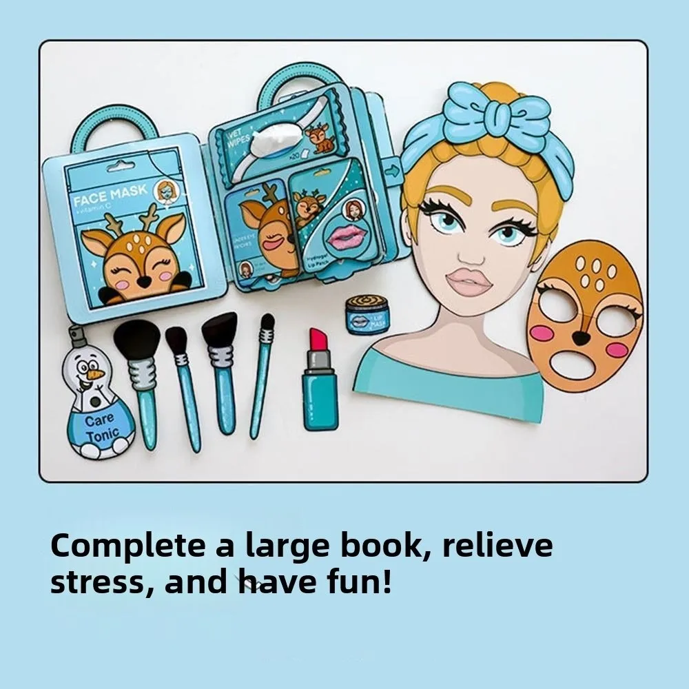 Cute Style 3D Nail Shop Quiet Book Interactive Homemade DIY Dress Up Creative Craft Makeup Quiet Book Children Play