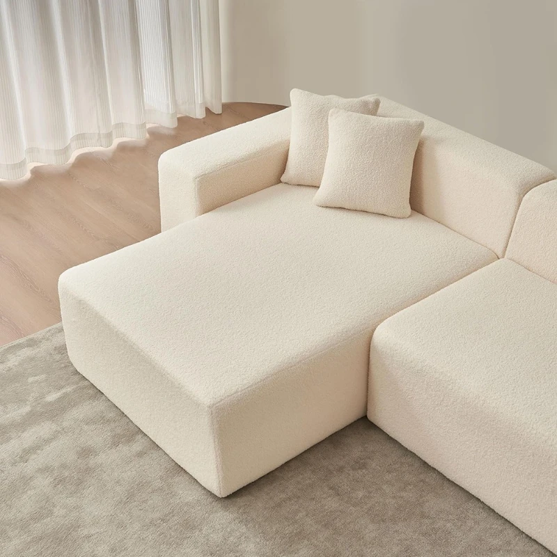 

Vacuum compression sofa living room tofu block sofa compression Internet celebrity lamb wool fabric sofa