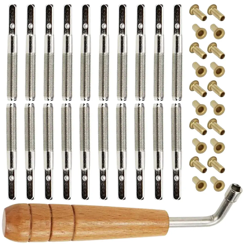 

1Set Professional Lyre Tuning Pegs Solid Wood Metal Construction Polished Surface Easy Installation Lyre Harp String Pin
