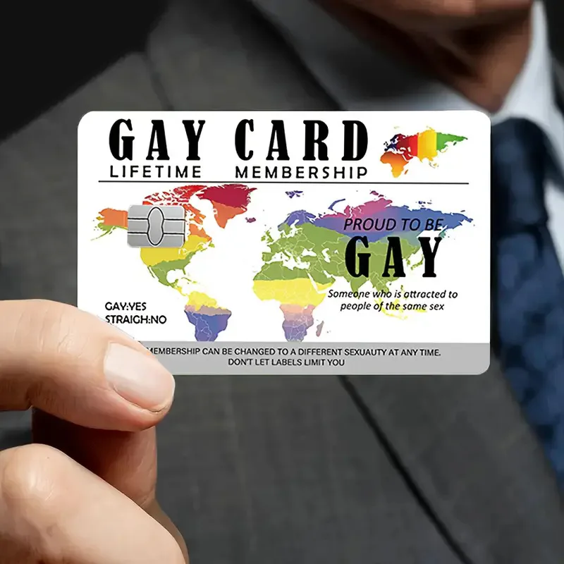 Gay identity card, credit card sticker, PayPal bank card, transgender custom certificate, visa, bus card, decoration DIY BLUE